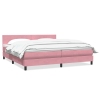 Cama box spring con colchón terciopelo rosa 200x220 cm