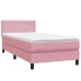 Cama box spring con colchón terciopelo rosa 80x210 cm