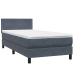 Cama box spring con colchón terciopelo gris oscuro 90x210 cm