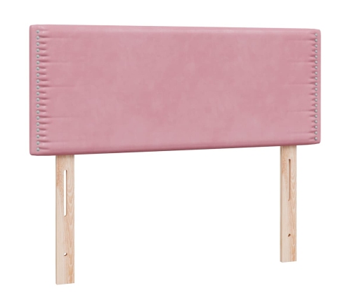 Cama box spring con colchón terciopelo rosa 120x210 cm