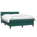 Cama box spring con colchón terciopelo verde oscuro 140x210 cm