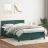 Cama box spring con colchón terciopelo verde oscuro 140x210 cm