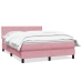 Cama box spring con colchón terciopelo rosa 140x210 cm