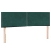 Cama box spring con colchón terciopelo verde oscuro 160x210 cm