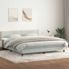 Cama box spring con colchón terciopelo gris claro 180x210 cm