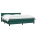 Cama box spring con colchón terciopelo verde oscuro 180x210 cm