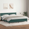 Cama box spring con colchón terciopelo verde oscuro 180x210 cm