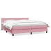 Cama box spring con colchón terciopelo rosa 180x210 cm