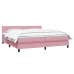 Cama box spring con colchón terciopelo rosa 180x210 cm