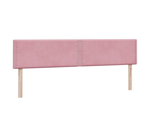 Cama box spring con colchón terciopelo rosa 180x210 cm