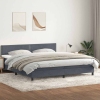 Cama box spring con colchón terciopelo gris oscuro 200x210 cm