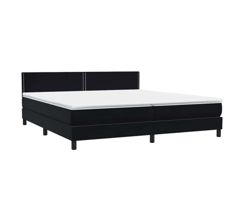 Cama box spring con colchón terciopelo negro 200x210 cm