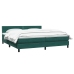 Cama box spring con colchón terciopelo verde oscuro 200x210 cm