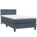 Cama box spring con colchón terciopelo gris oscuro 100x220 cm