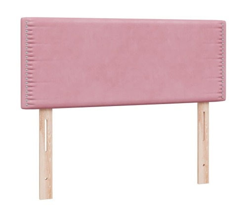 Cama box spring con colchón terciopelo rosa 120x220 cm