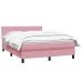 Cama box spring con colchón terciopelo rosa 160x220 cm