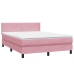 Cama box spring con colchón terciopelo rosa 160x220 cm