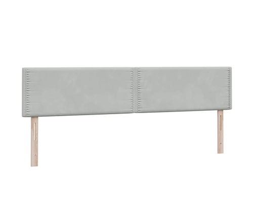 Cama box spring con colchón terciopelo gris claro 180x220 cm