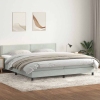 Cama box spring con colchón terciopelo gris claro 180x220 cm