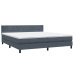 Cama box spring con colchón terciopelo gris oscuro 200x220 cm