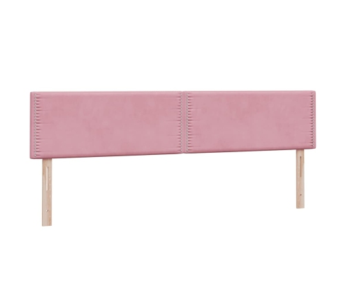 Cama box spring con colchón terciopelo rosa 200x220 cm