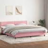 Cama box spring con colchón terciopelo rosa 200x220 cm