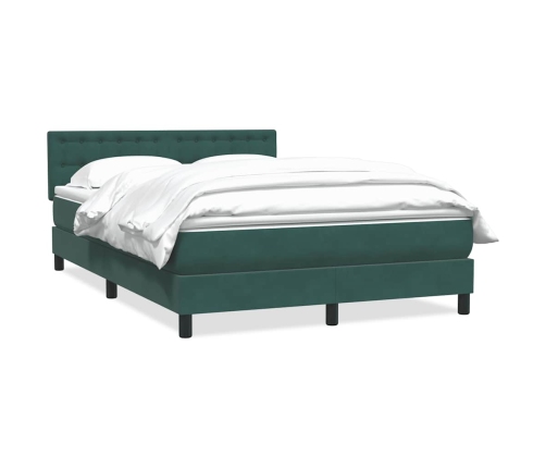 Cama box spring con colchón terciopelo verde oscuro 80x210 cm