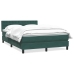 Cama box spring con colchón terciopelo verde oscuro 80x210 cm