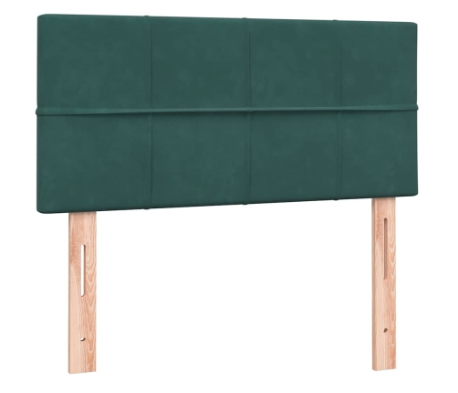 Cama box spring con colchón terciopelo verde oscuro 80x210 cm