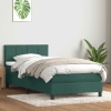 Cama box spring con colchón terciopelo verde oscuro 80x210 cm