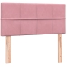 Cama box spring con colchón terciopelo rosa 90x210 cm