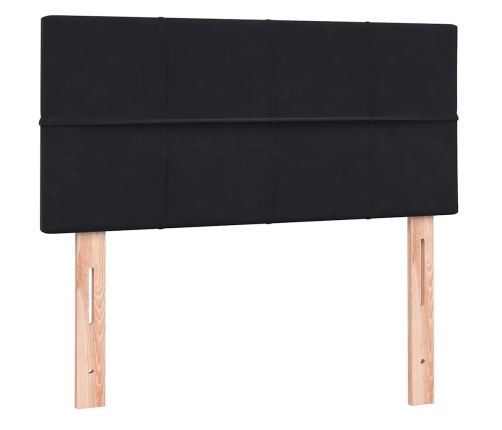 Cama box spring con colchón terciopelo negro 100x210 cm