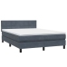 Cama box spring con colchón terciopelo gris oscuro 140x210 cm