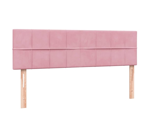 Cama box spring con colchón terciopelo rosa 140x210 cm