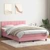 Cama box spring con colchón terciopelo rosa 160x210 cm