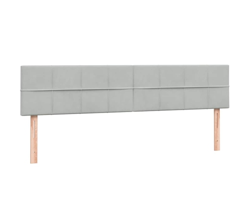 Cama box spring con colchón terciopelo gris claro 180x210 cm