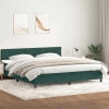 Cama box spring con colchón terciopelo verde oscuro 180x210 cm