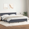 Cama box spring con colchón terciopelo gris oscuro 200x210 cm