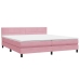 Cama box spring con colchón terciopelo rosa 200x210 cm