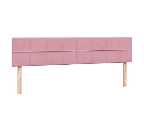 Cama box spring con colchón terciopelo rosa 200x210 cm