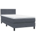 Cama box spring con colchón terciopelo gris oscuro 80x220 cm