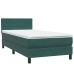 Cama box spring con colchón terciopelo verde oscuro 90x220 cm