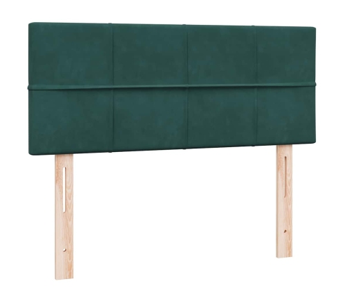 Cama box spring con colchón terciopelo verde oscuro 120x220 cm