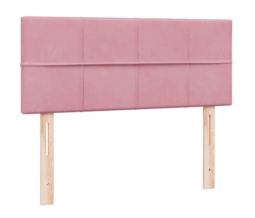 Cama box spring con colchón terciopelo rosa 120x220 cm