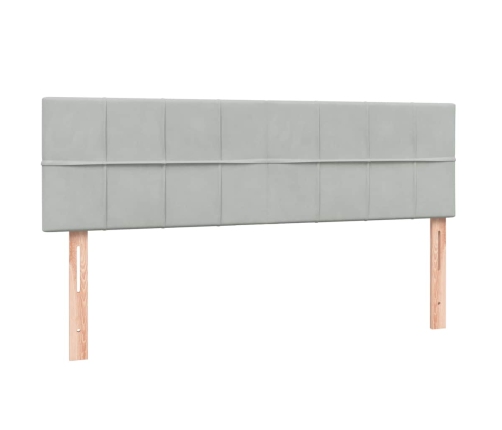 Cama box spring con colchón terciopelo gris claro 140x220 cm