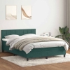 Cama box spring con colchón terciopelo verde oscuro 140x220 cm