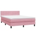 Cama box spring con colchón terciopelo rosa 140x220 cm