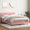 Cama box spring con colchón terciopelo rosa 160x220 cm