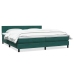 Cama box spring con colchón terciopelo verde oscuro 200x220 cm