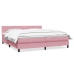 Cama box spring con colchón terciopelo rosa 200x220 cm